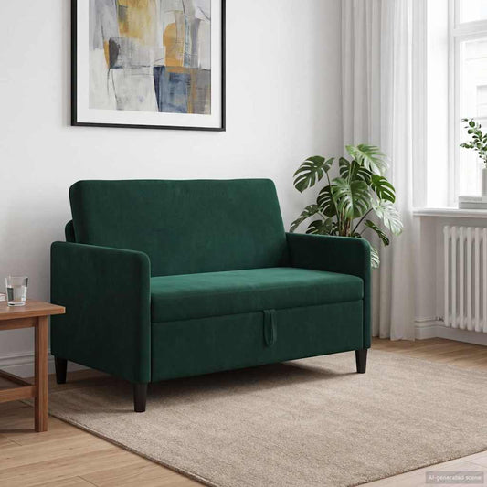 Bank met opslag Donkergroen 122 x 78 x 87 cm Polyester is nu te koop bij PeponiXL, paradijselijk wonen!