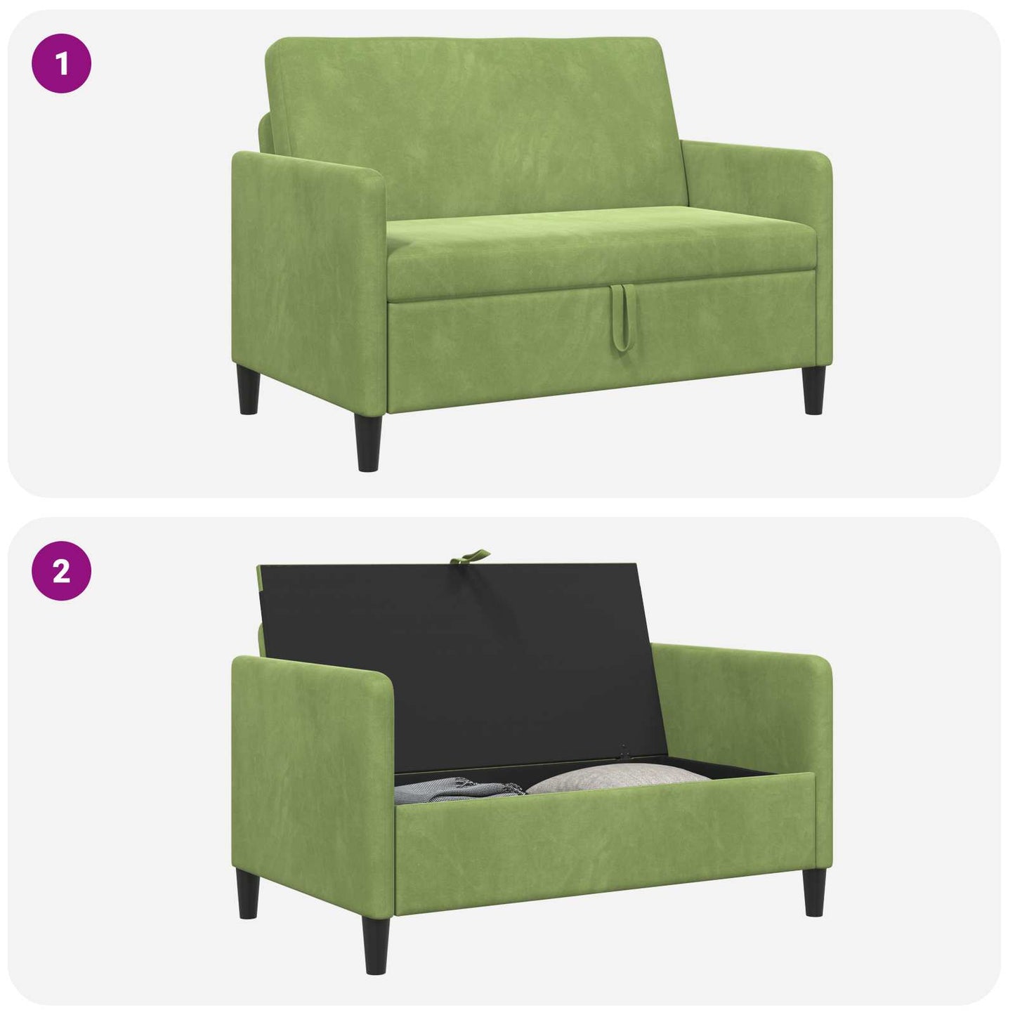Bank met opslag Lichtgroen 122 x 78 x 87 cm Polyester is nu te koop bij PeponiXL, paradijselijk wonen!