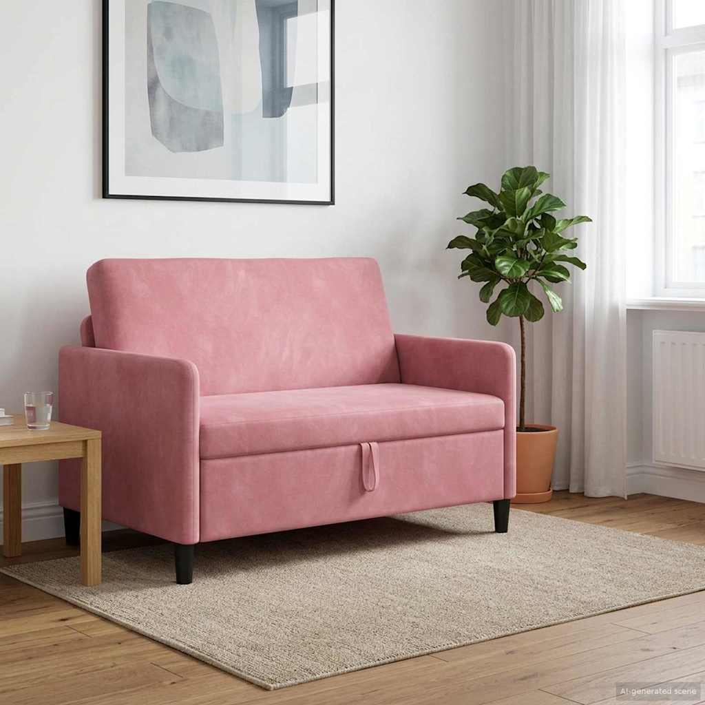 Bank met opslag Roze 122 x 78 x 87 cm Polyester is nu te koop bij PeponiXL, paradijselijk wonen!