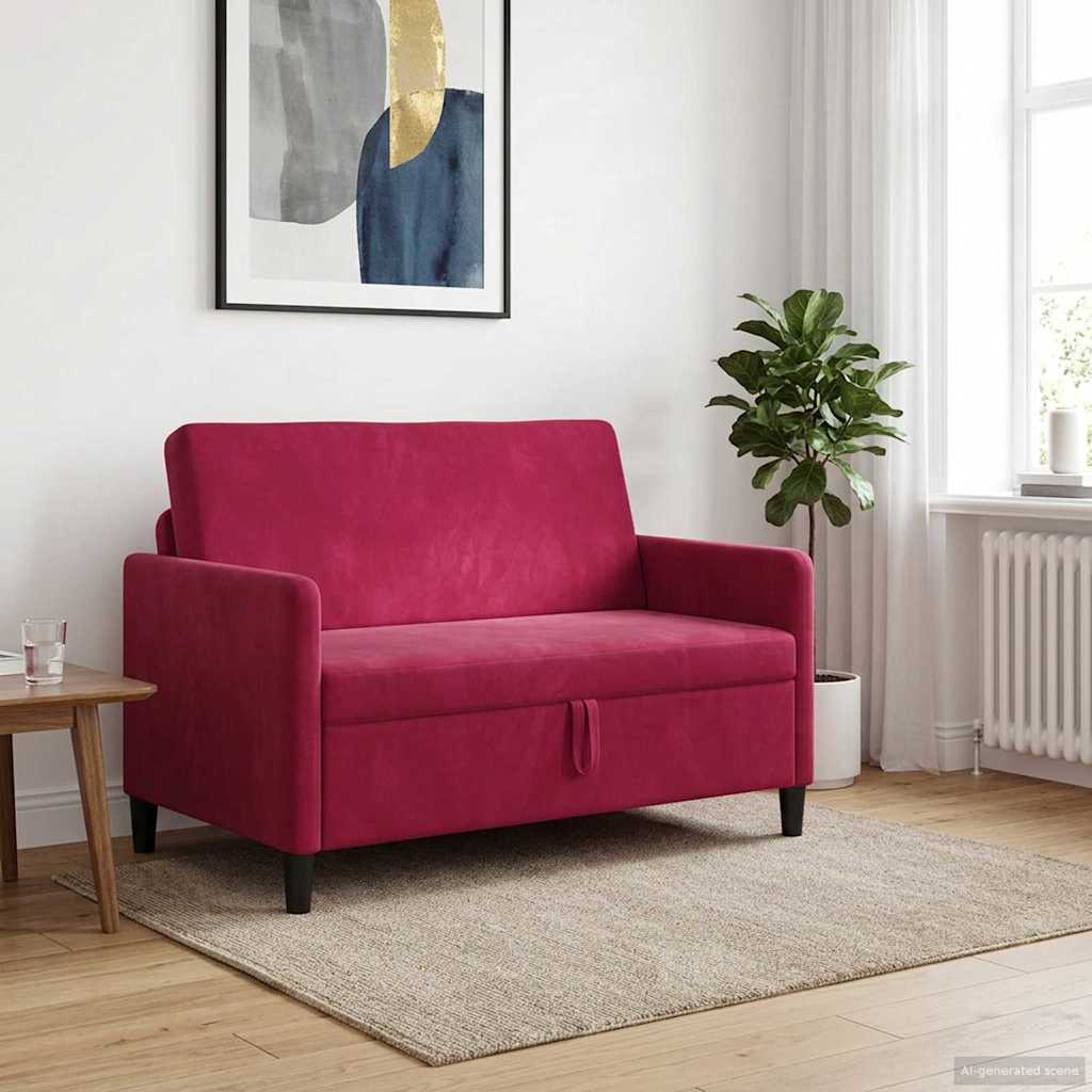 Bank met opslag Wijnrood 122 x 78 x 87 cm Polyester is nu te koop bij PeponiXL, paradijselijk wonen!