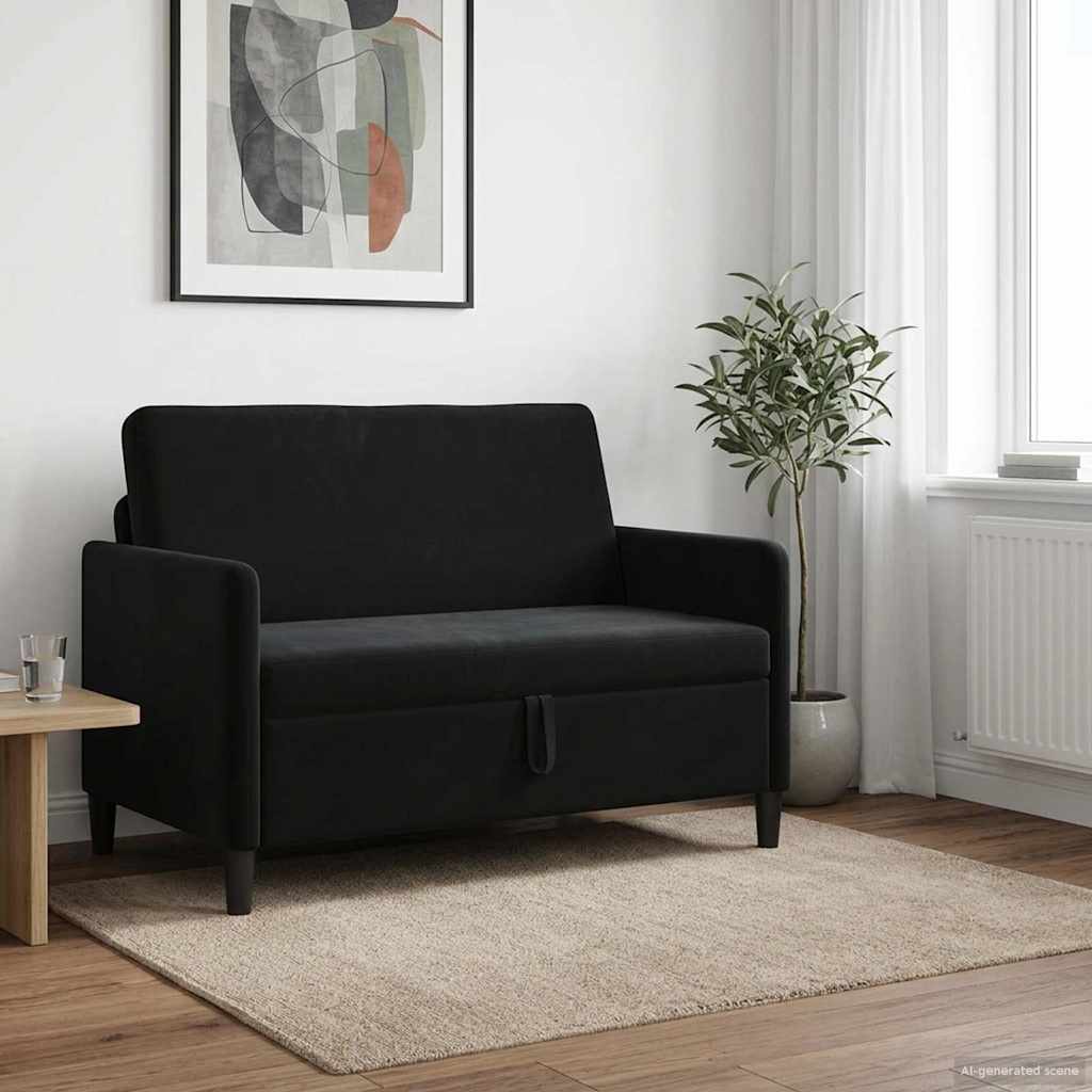 Bank met opslag Zwart 122 x 78 x 87 cm Polyester is nu te koop bij PeponiXL, paradijselijk wonen!