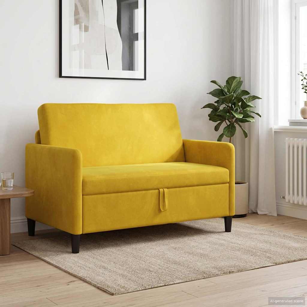 Bank met opslag Geel 122 x 78 x 87 cm Polyester is nu te koop bij PeponiXL, paradijselijk wonen!