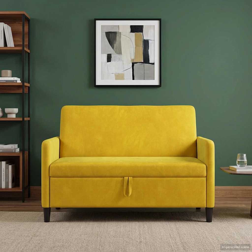 Bank met opslag Geel 122 x 78 x 87 cm Polyester is nu te koop bij PeponiXL, paradijselijk wonen!