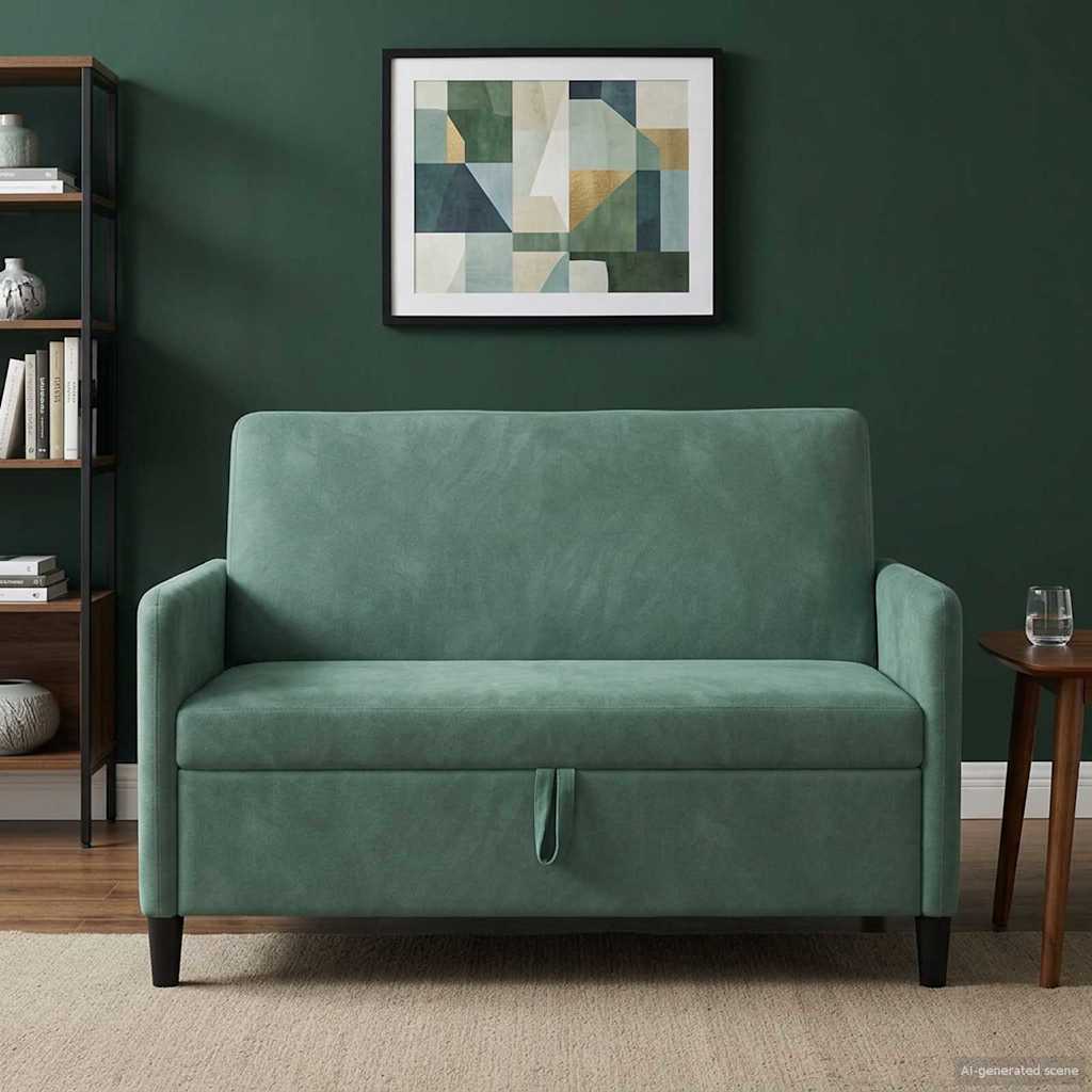Bank met opslag Zeegroen 122 x 78 x 87 cm Polyester