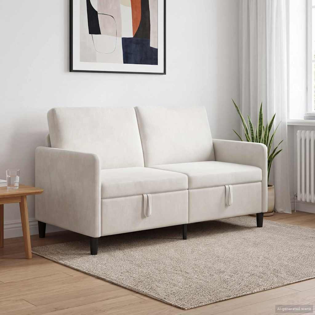 Bank met opslag Crèmekleurig 152 x 78 x 87 cm Polyester is nu te koop bij PeponiXL, paradijselijk wonen!