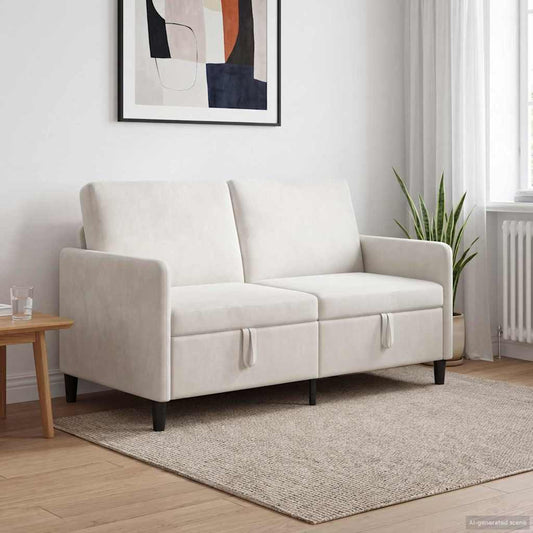 Bank met opslag Crèmekleurig 152 x 78 x 87 cm Polyester is nu te koop bij PeponiXL, paradijselijk wonen!