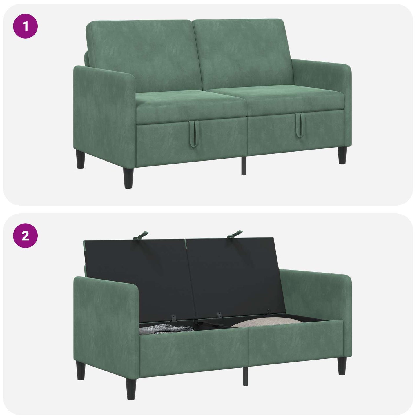 Bank met opslag Zeegroen 152 x 78 x 87 cm Polyester is nu te koop bij PeponiXL, paradijselijk wonen!