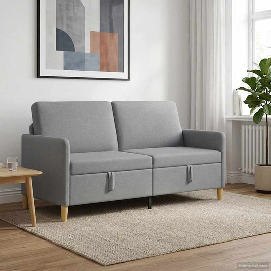 Bank met opslag Lichtgrijs 172 x 78 x 87 cm Polyester is nu te koop bij PeponiXL, paradijselijk wonen!