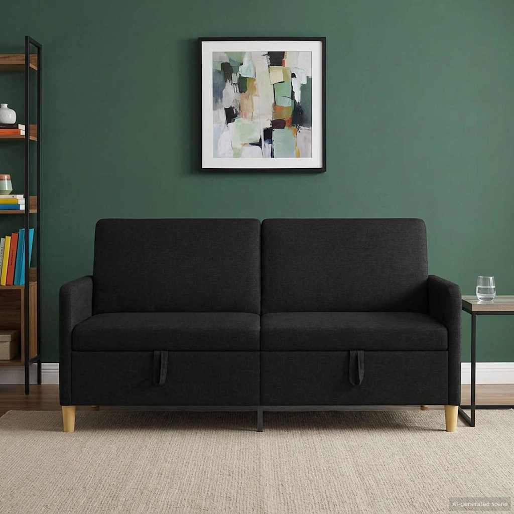 Bank met opslag Zwart 172 x 78 x 87 cm Polyester is nu te koop bij PeponiXL, paradijselijk wonen!