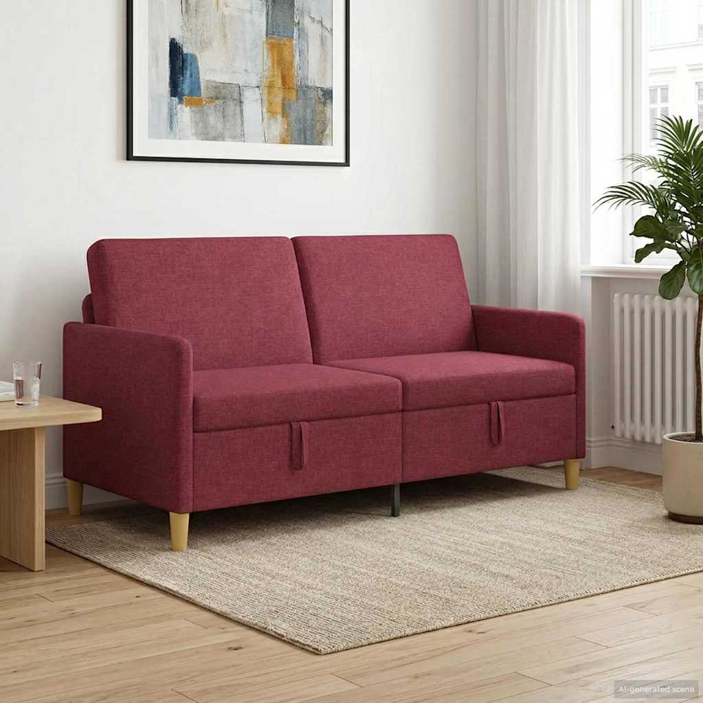 Bank met opslag Wijnrood 172 x 78 x 87 cm Polyester is nu te koop bij PeponiXL, paradijselijk wonen!