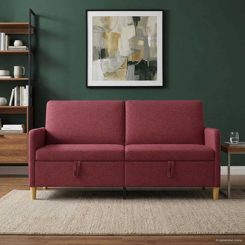 Bank met opslag Wijnrood 172 x 78 x 87 cm Polyester is nu te koop bij PeponiXL, paradijselijk wonen!