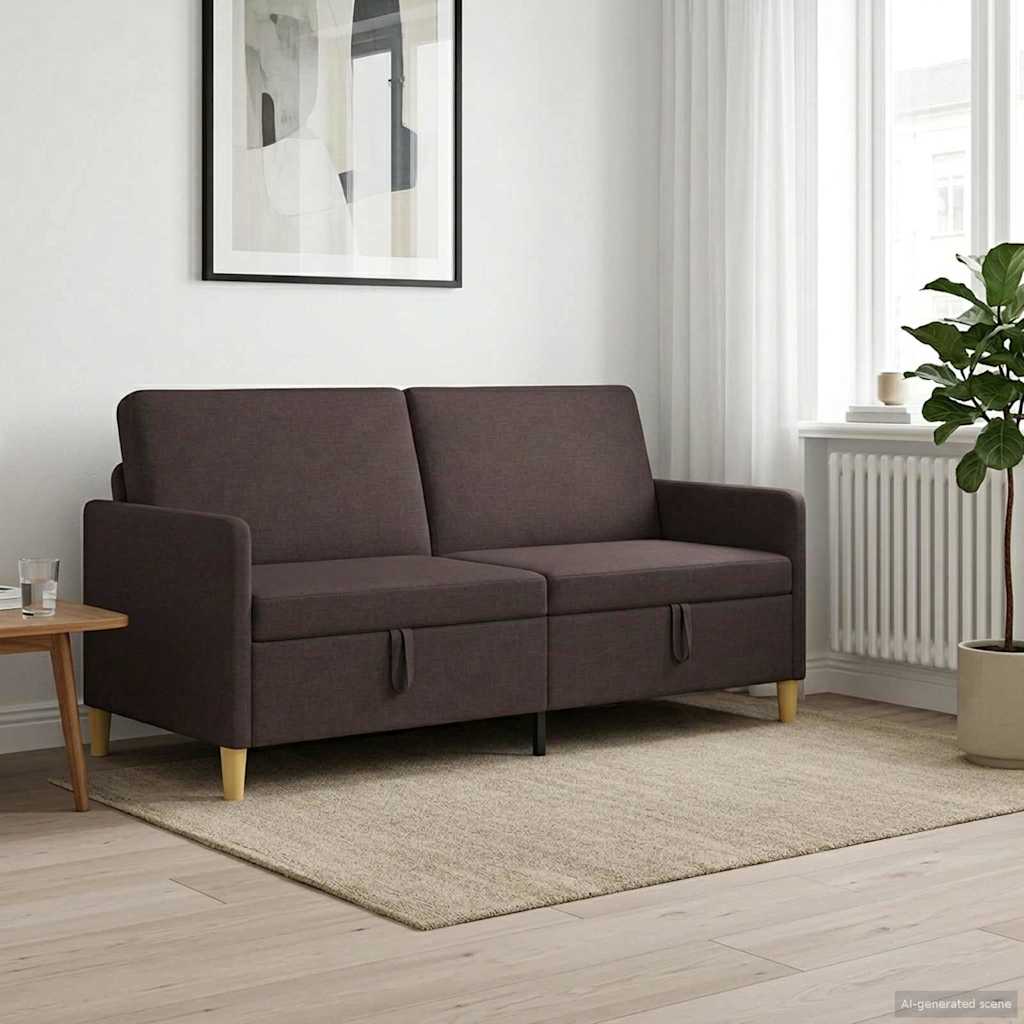 Bank met opslag Donkerbruin 172 x 78 x 87 cm Polyester is nu te koop bij PeponiXL, paradijselijk wonen!