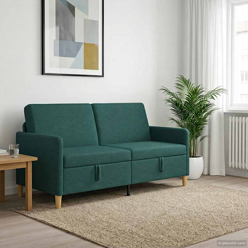 Bank met opslag Donkergroen 172 x 78 x 87 cm Polyester is nu te koop bij PeponiXL, paradijselijk wonen!