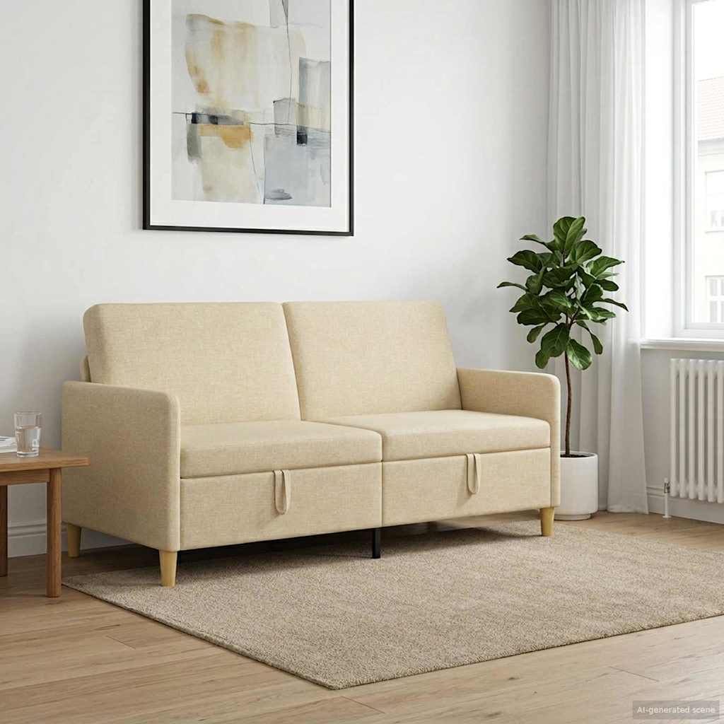 Bank met opslag Crèmekleurig 172 x 78 x 87 cm Polyester is nu te koop bij PeponiXL, paradijselijk wonen!