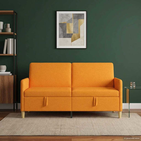 Bank met opslag Donkergeel 172 x 78 x 87 cm Polyester is nu te koop bij PeponiXL, paradijselijk wonen!