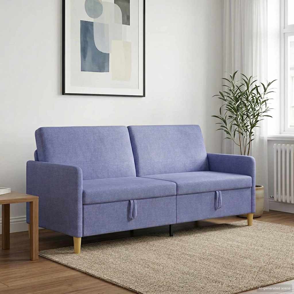 Bank met opslag Jeans Blauw 192 x 78 x 87 cm Polyester is nu te koop bij PeponiXL, paradijselijk wonen!