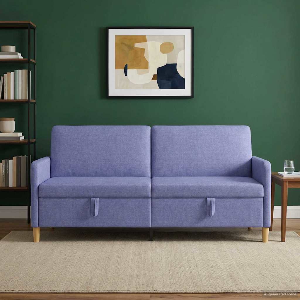Bank met opslag Jeans Blauw 192 x 78 x 87 cm Polyester is nu te koop bij PeponiXL, paradijselijk wonen!