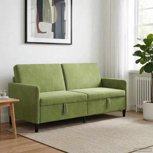 Bank met opslag Lichtgroen 192 x 78 x 87 cm Polyester is nu te koop bij PeponiXL, paradijselijk wonen!