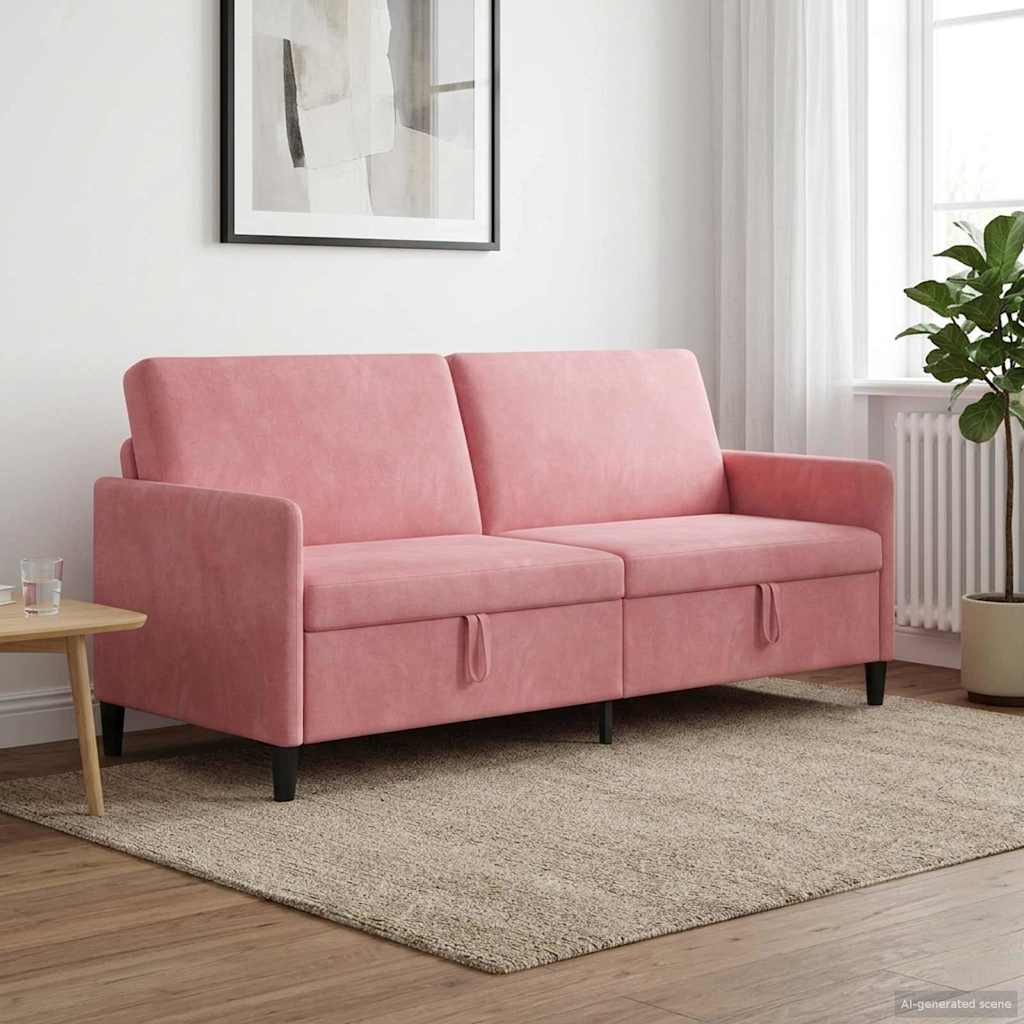 Bank met opslag Roze 192 x 78 x 87 cm Polyester is nu te koop bij PeponiXL, paradijselijk wonen!