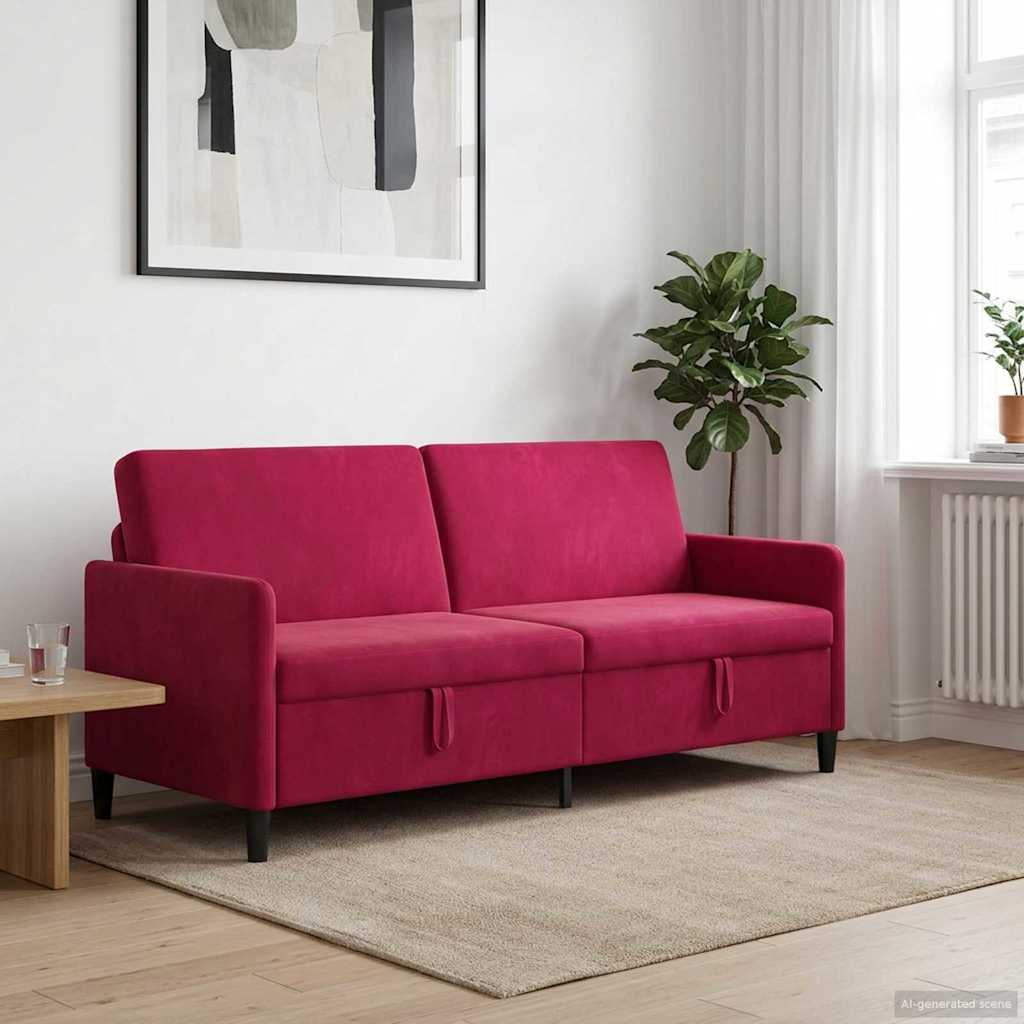 Bank met opslag Wijnrood 192 x 78 x 87 cm Polyester is nu te koop bij PeponiXL, paradijselijk wonen!