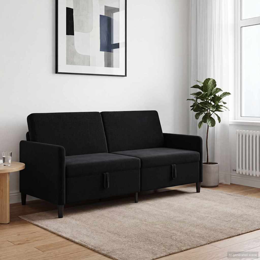 Bank met opslag Zwart 192 x 78 x 87 cm Polyester is nu te koop bij PeponiXL, paradijselijk wonen!