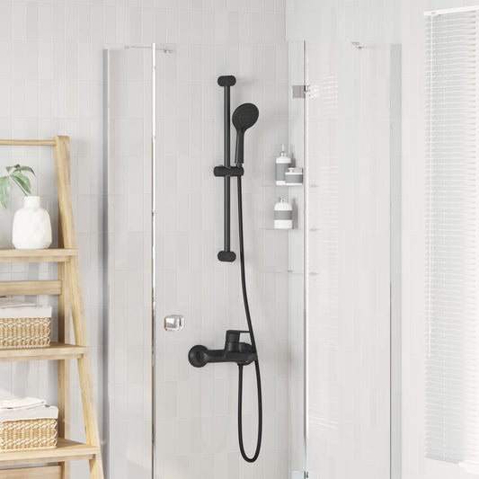 Douchesysteem set Zwart 71 cm Roestvrij staal is nu te koop bij PeponiXL, paradijselijk wonen!
