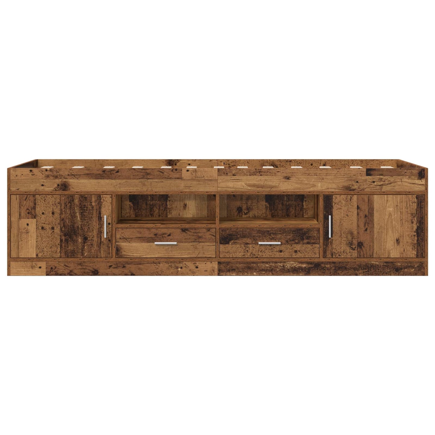 Bedframe met opslag met lade Oud hout 80 x 200 cm Bewerkt hout