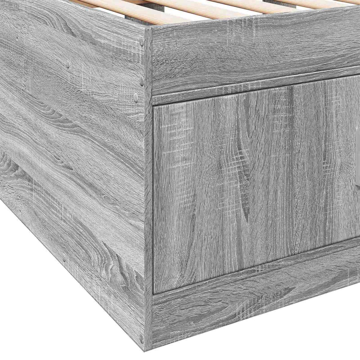 Bedframe met opslag Grijs Sonoma 80 x 200 cm Bewerkt hout