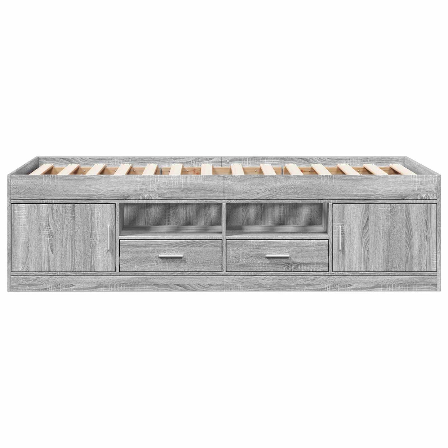 Bedframe met opslag Grijs Sonoma 80 x 200 cm Bewerkt hout