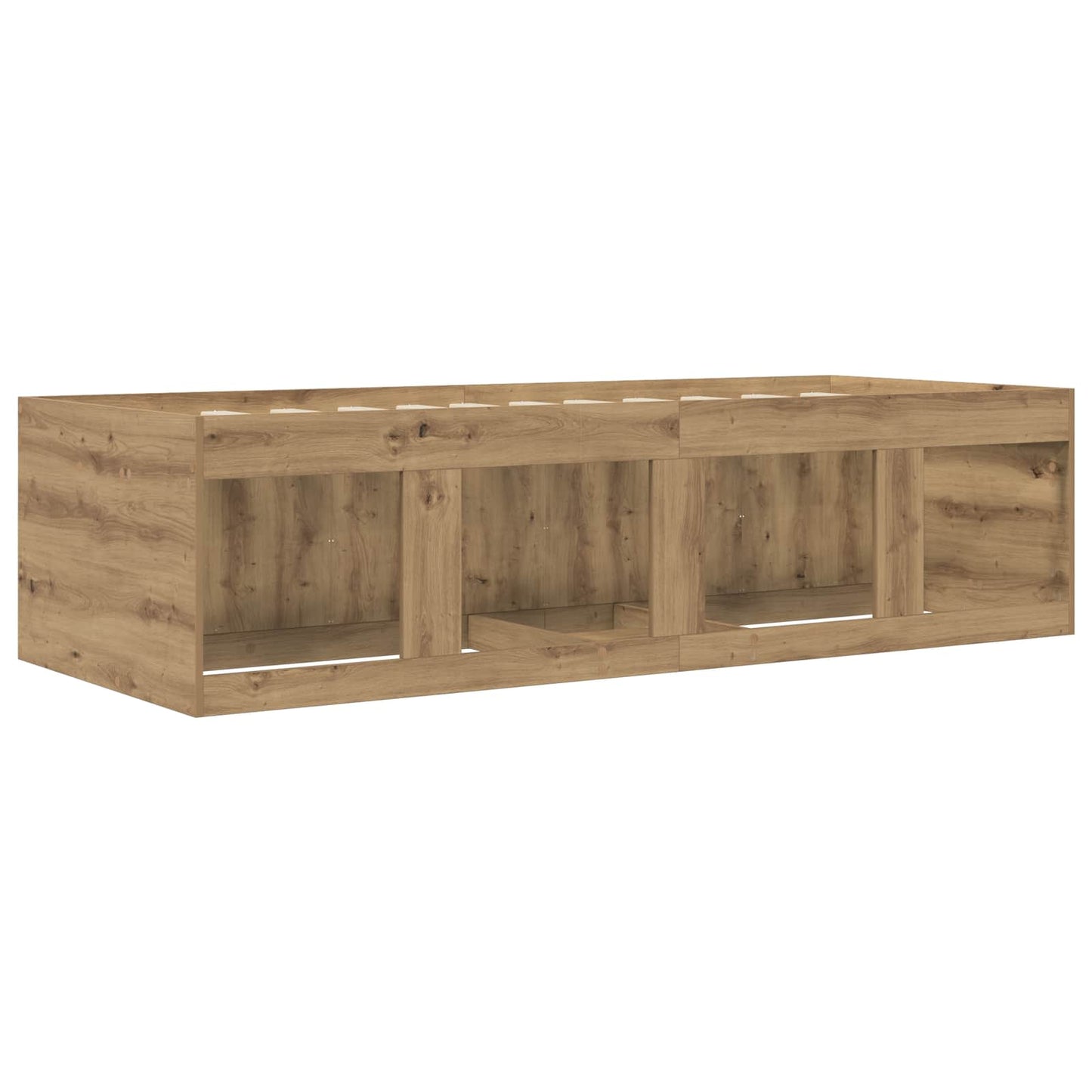 Bedframe met opslag Artisanaal eiken 80 x 200 cm Bewerkt hout