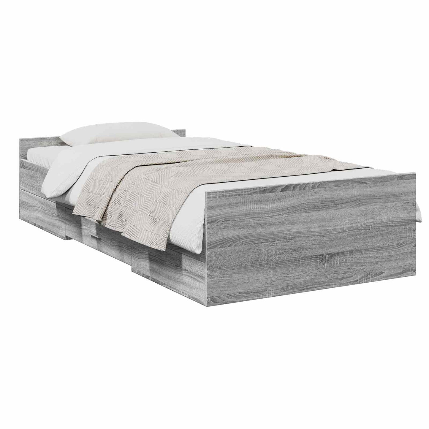 Bedframe met opslag Grijs Sonoma 80 x 200 cm Bewerkt hout