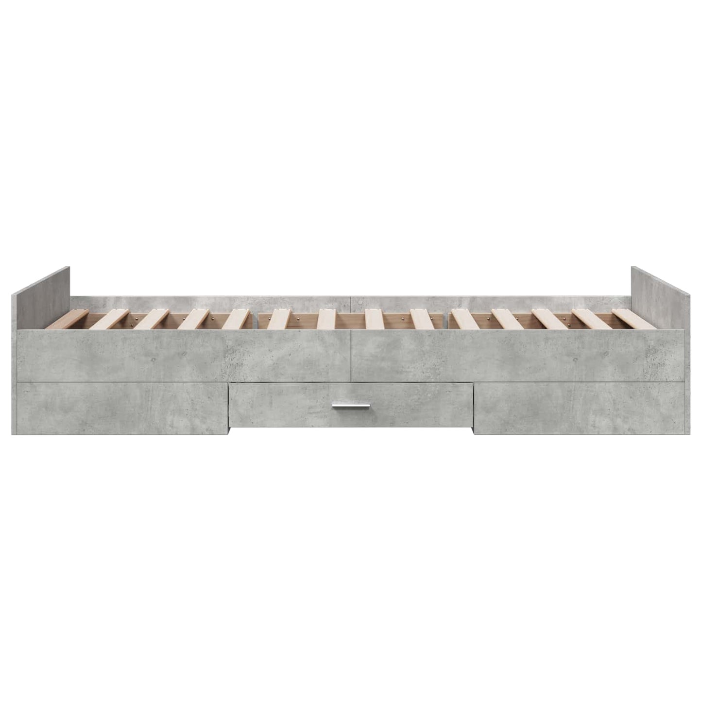 Bedframe met opslag Betongrijs 80 x 200 cm Bewerkt hout