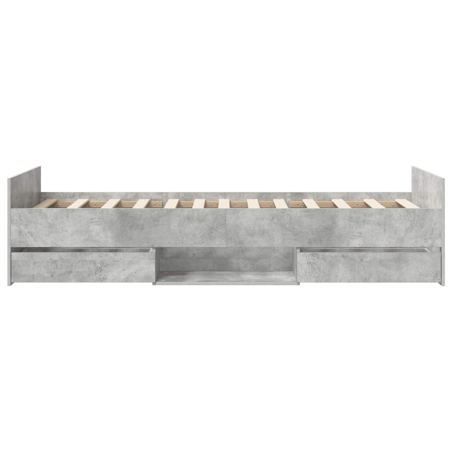 Bedframe met lade met hoofdeinde Betongrijs Bewerkt hout