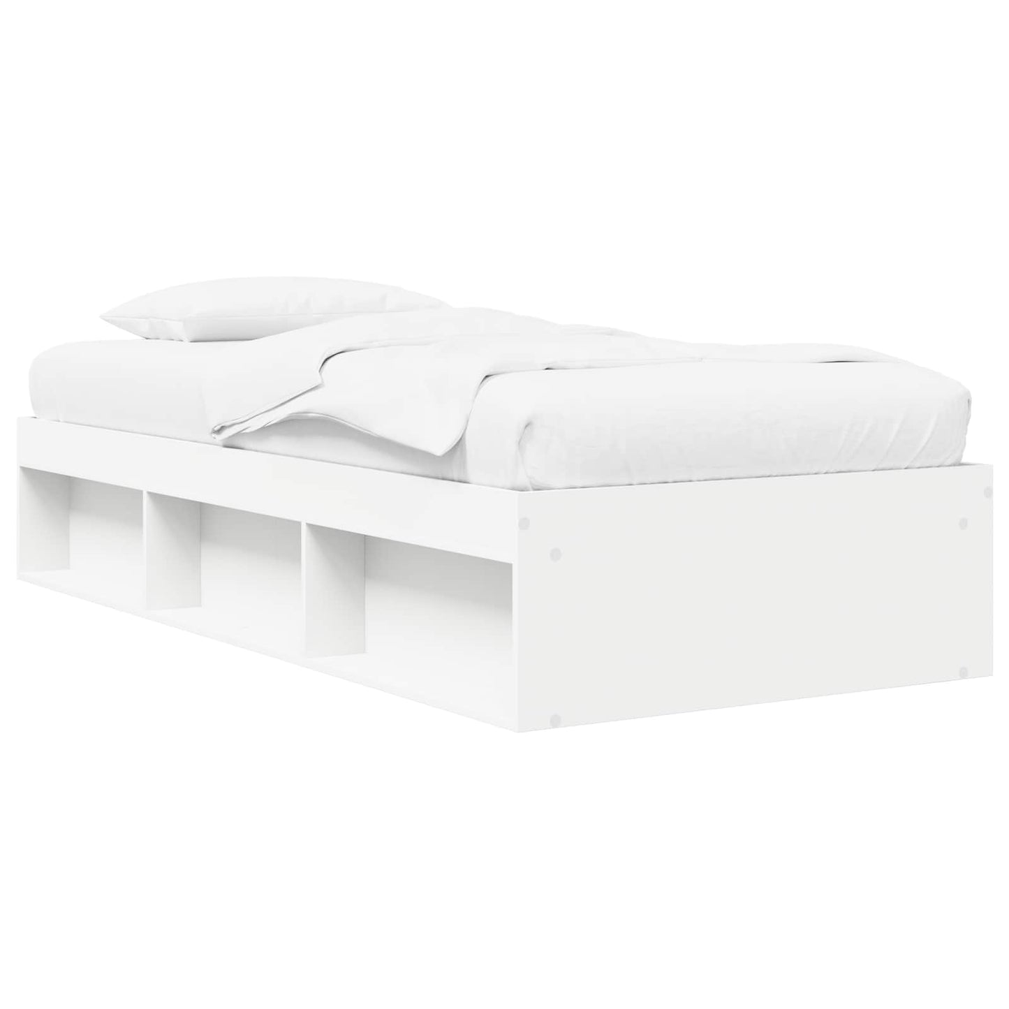 Bedframe met opslag met plank Wit 80 x 200 cm Bewerkt hout