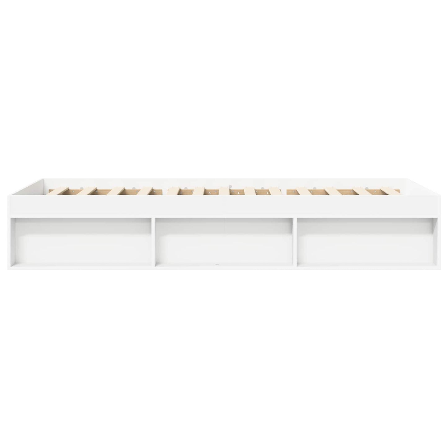 Bedframe met opslag met plank Wit 80 x 200 cm Bewerkt hout