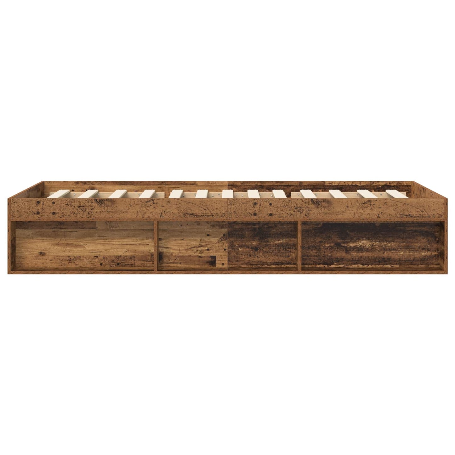 Bedframe met opslag met plank Oud hout 80 x 200 cm Bewerkt hout