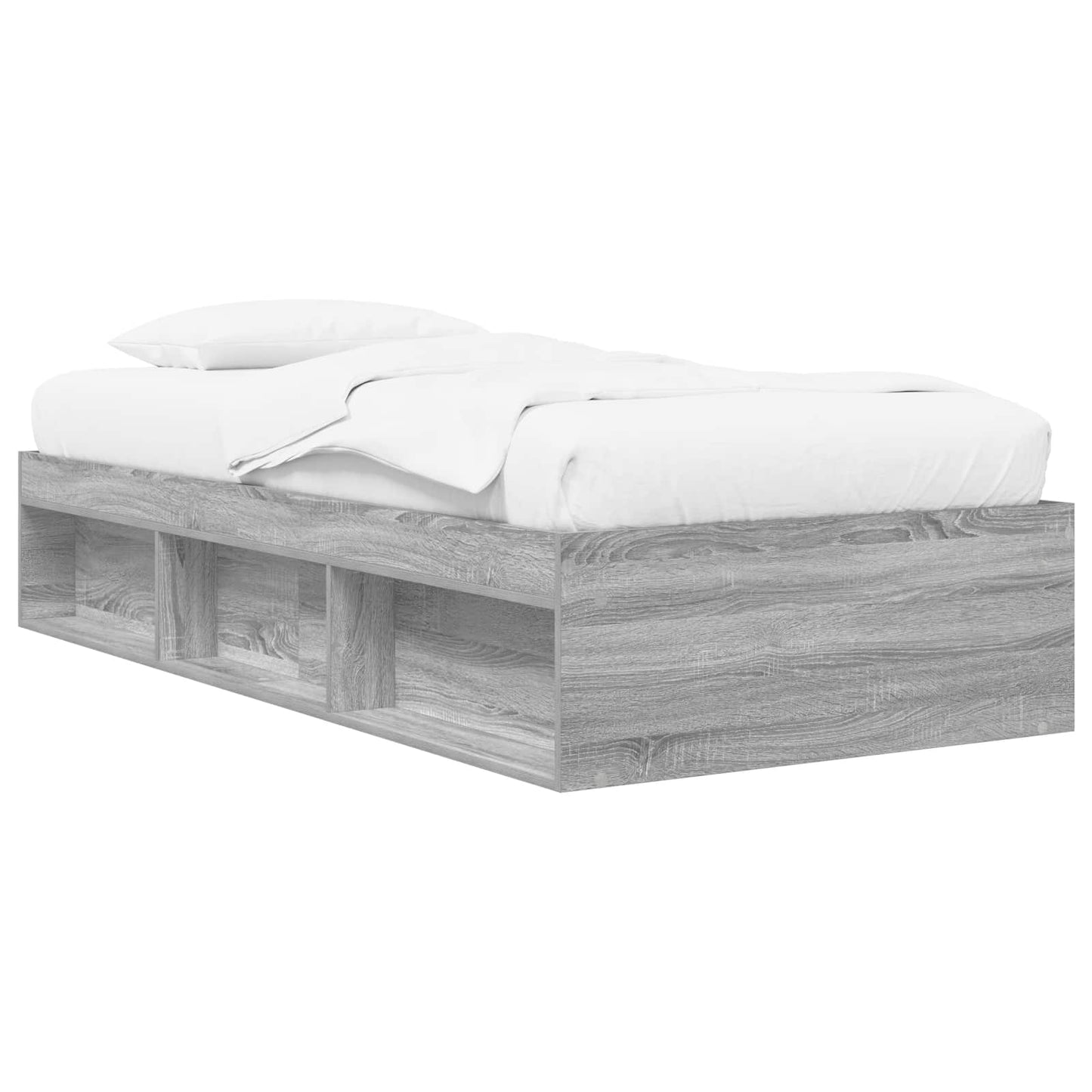 Bedframe met opslag Grijs Sonoma 80 x 200 cm Bewerkt hout