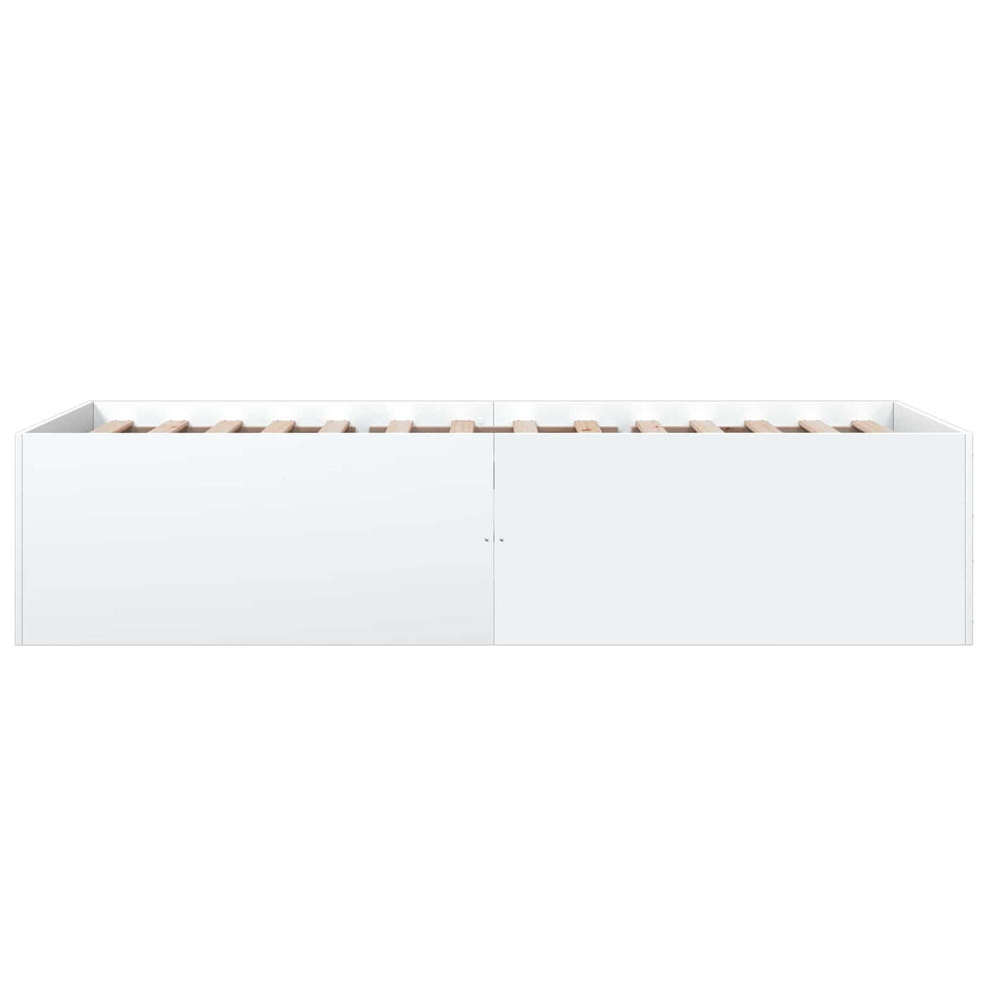 Vloerbedframe Wit 80 x 200 cm Bewerkt hout