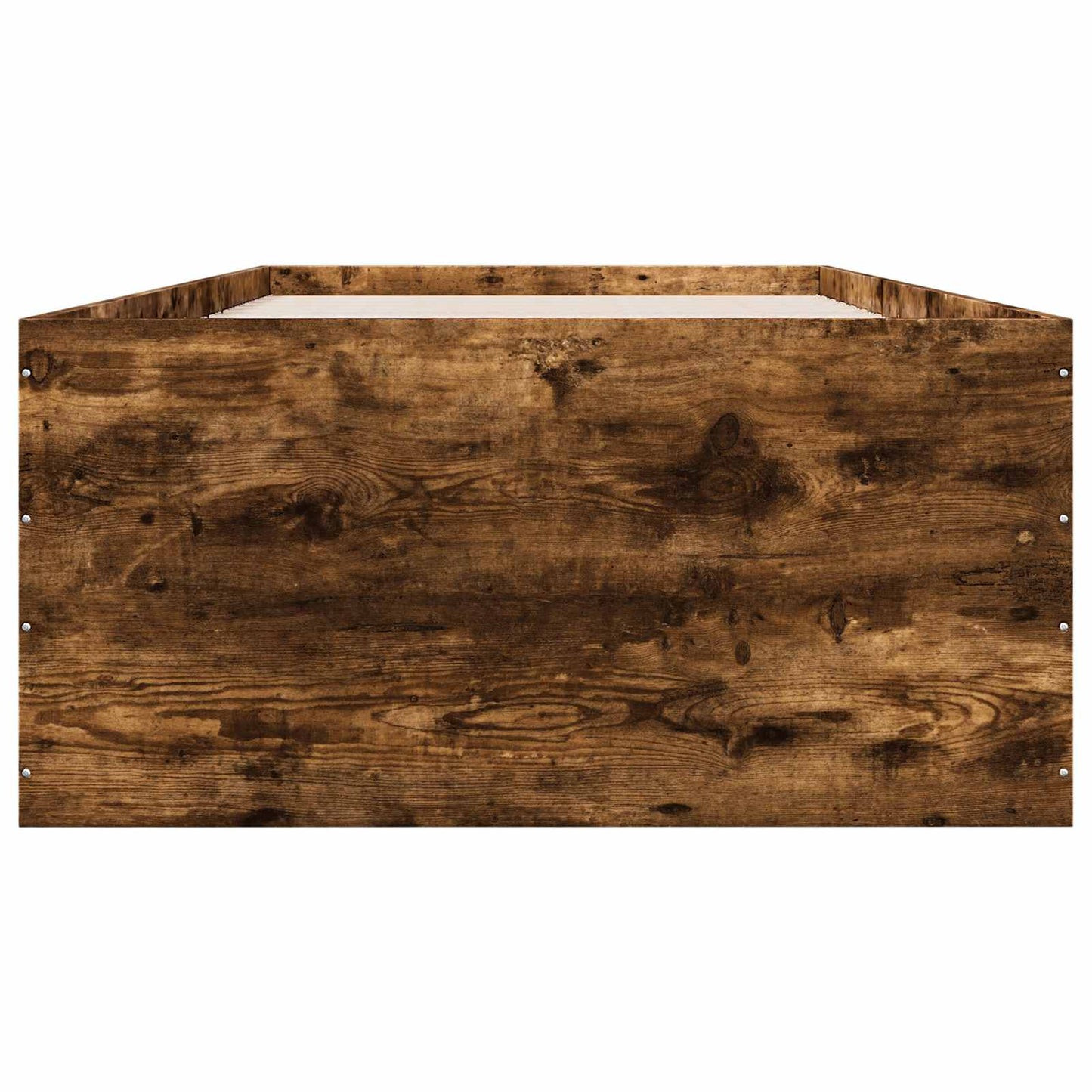 Vloerbedframe Gerookt eiken 80 x 200 cm Bewerkt hout