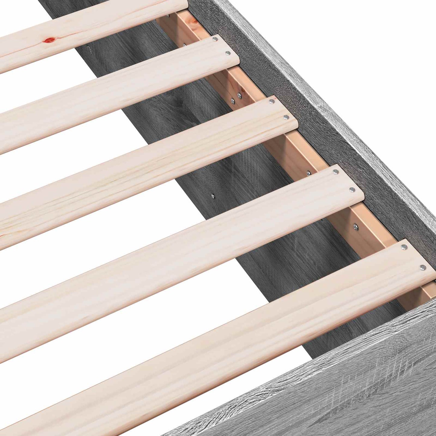 Vloerbedframe Betongrijs 80 x 200 cm Bewerkt hout