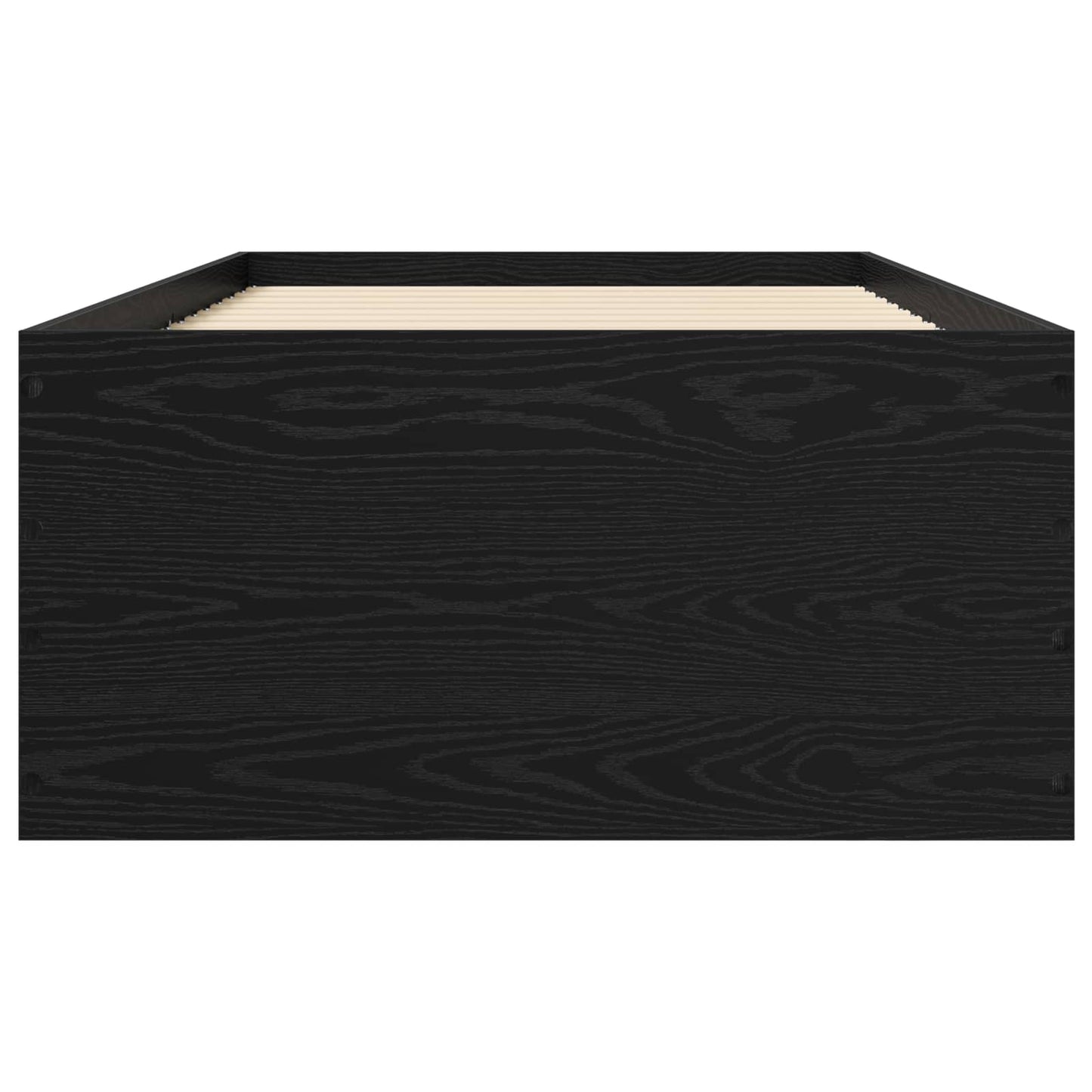 Vloerbedframe Zwart eiken 80 x 200 cm Bewerkt hout