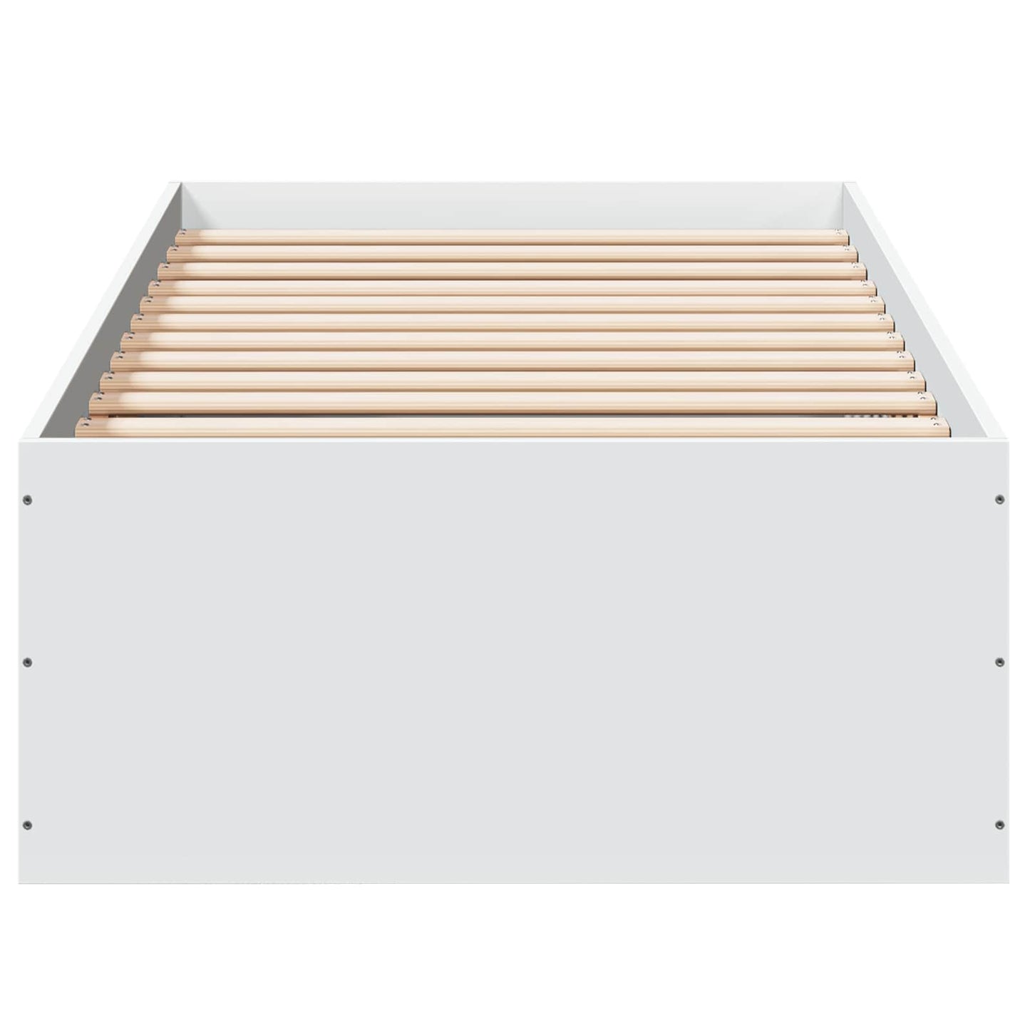 Vloerbedframe Wit 80 x 200 cm Bewerkt hout