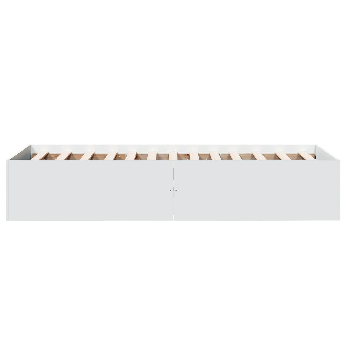 Vloerbedframe Wit 80 x 200 cm Bewerkt hout
