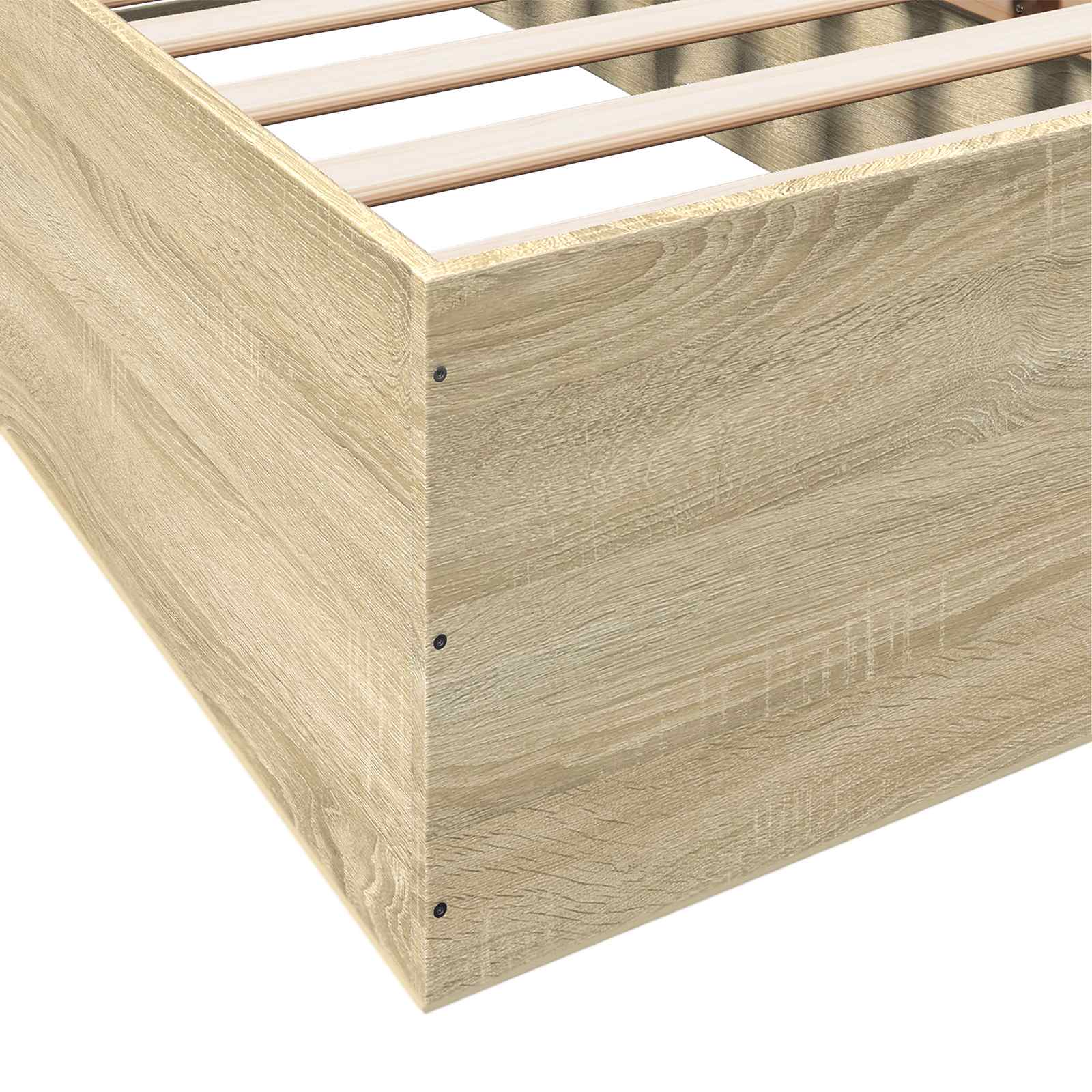 Vloerbedframe Sonoma Eiken 80 x 200 cm Bewerkt hout is nu te koop bij PeponiXL, paradijselijk wonen!