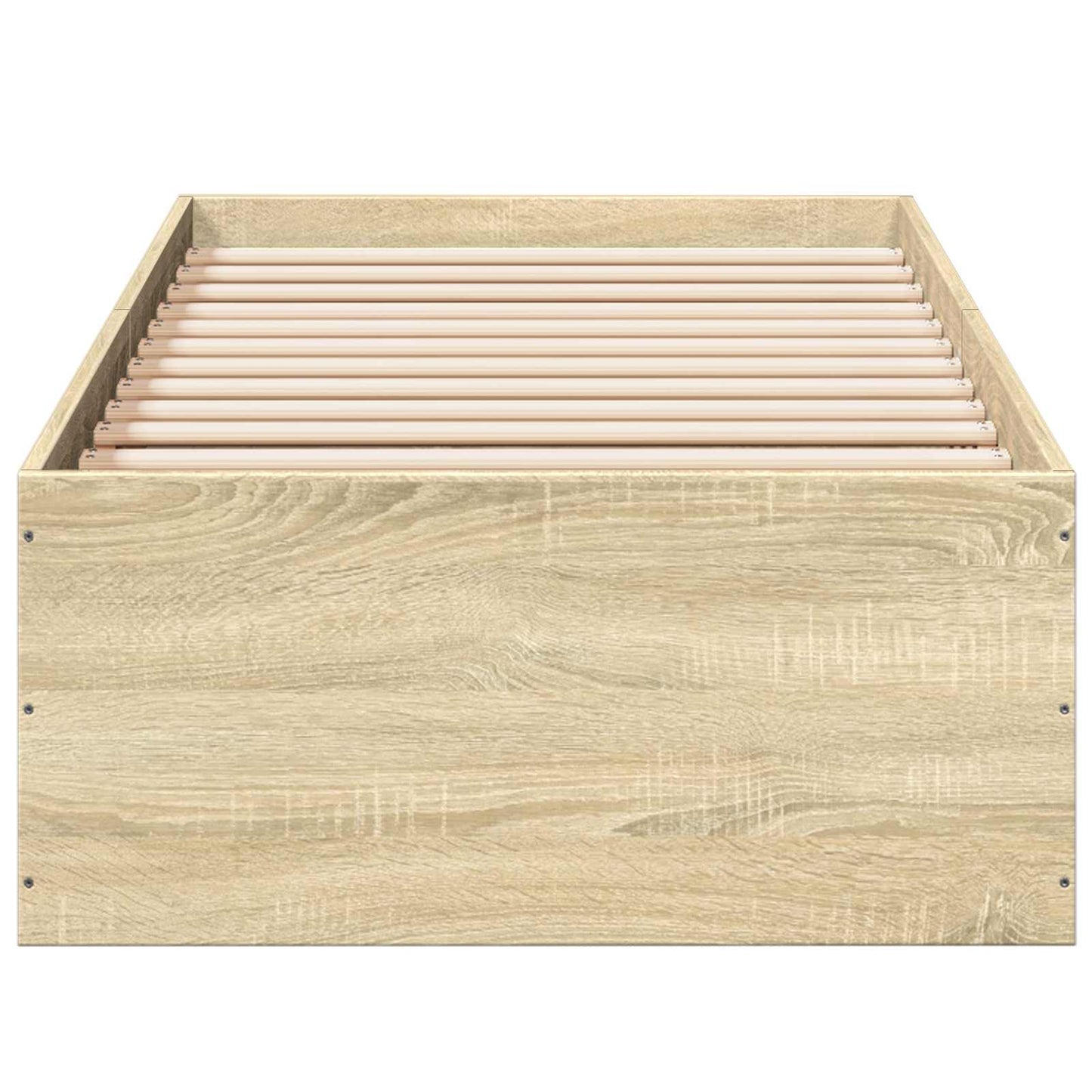 Vloerbedframe Sonoma Eiken 80 x 200 cm Bewerkt hout is nu te koop bij PeponiXL, paradijselijk wonen!