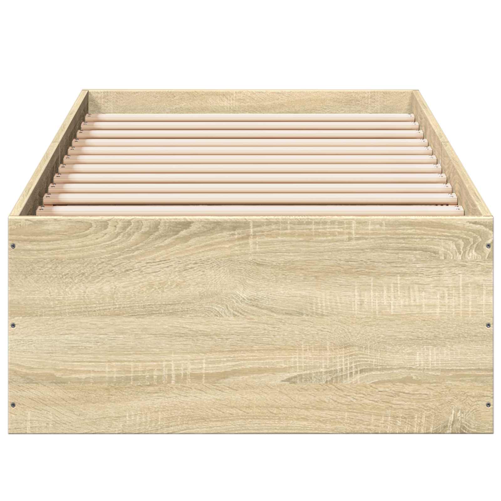 Vloerbedframe Sonoma Eiken 80 x 200 cm Bewerkt hout is nu te koop bij PeponiXL, paradijselijk wonen!