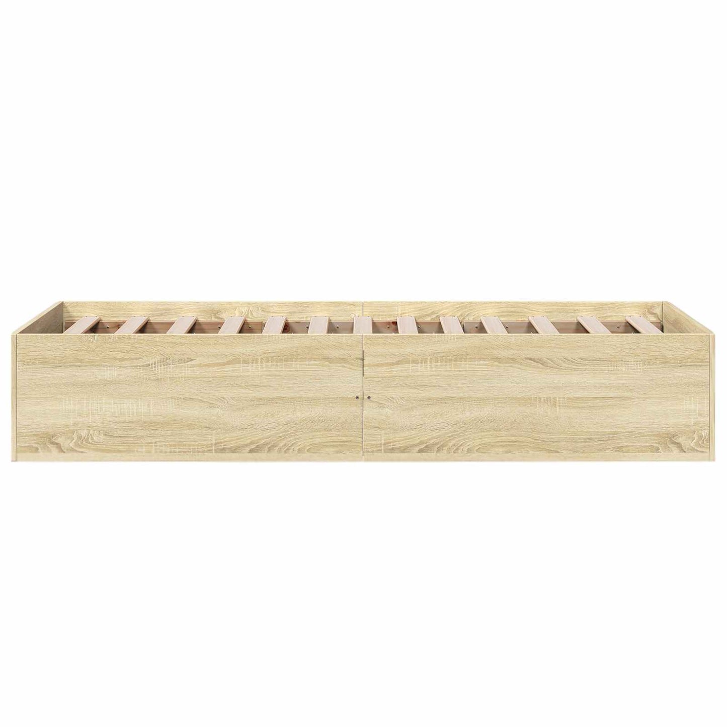 Vloerbedframe Sonoma Eiken 80 x 200 cm Bewerkt hout is nu te koop bij PeponiXL, paradijselijk wonen!