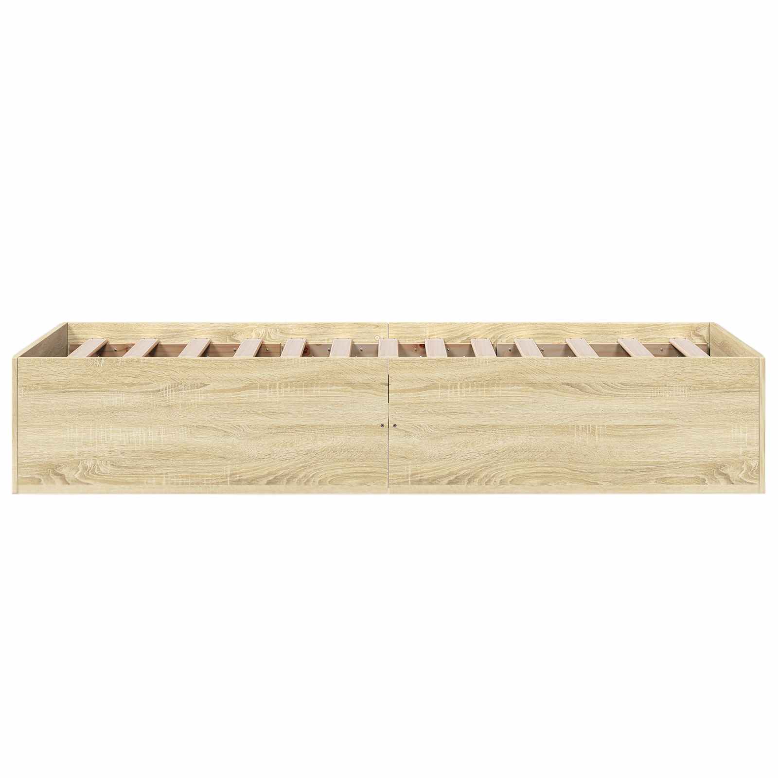 Vloerbedframe Sonoma Eiken 80 x 200 cm Bewerkt hout is nu te koop bij PeponiXL, paradijselijk wonen!
