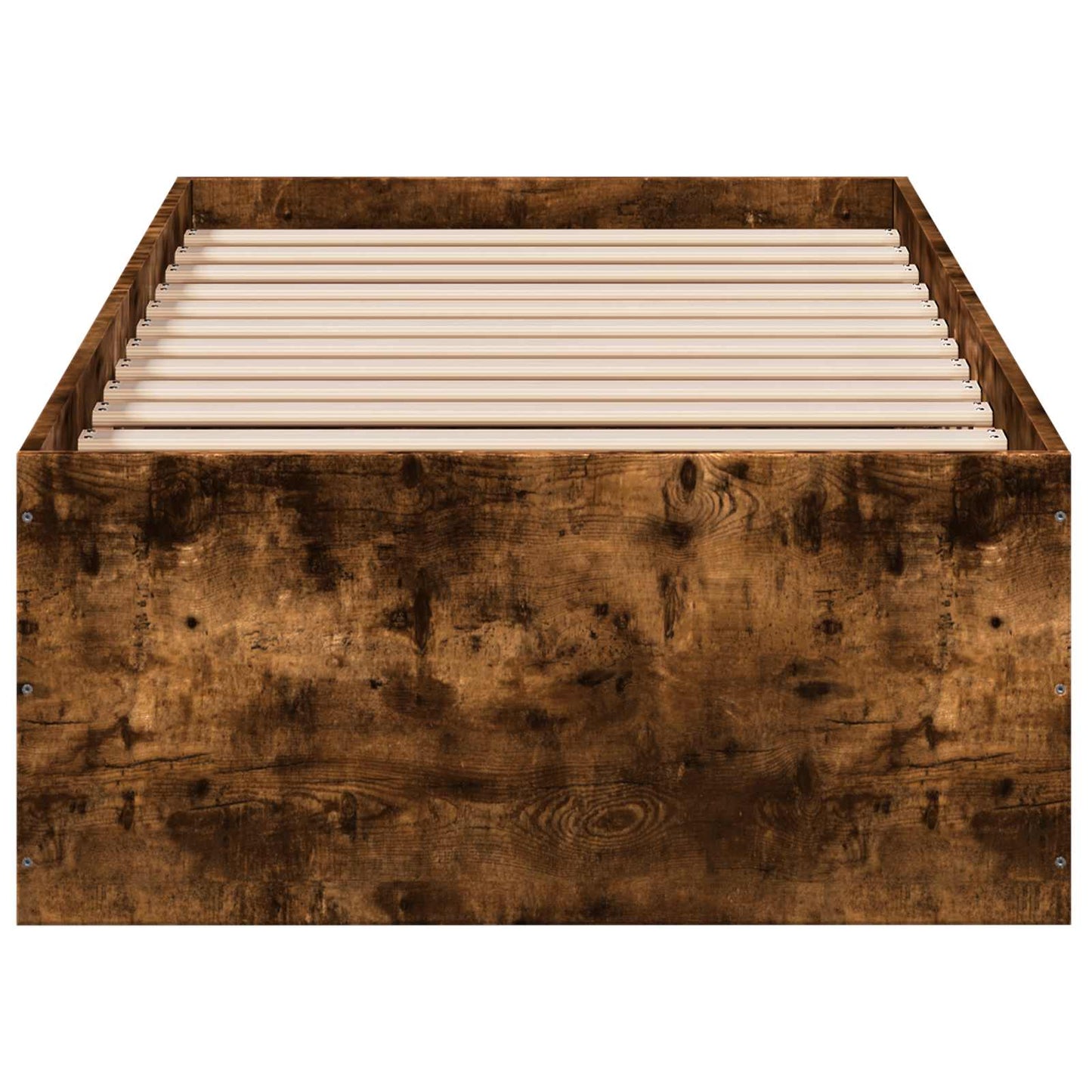 Vloerbedframe Gerookt eiken 80 x 200 cm Bewerkt hout is nu te koop bij PeponiXL, paradijselijk wonen!