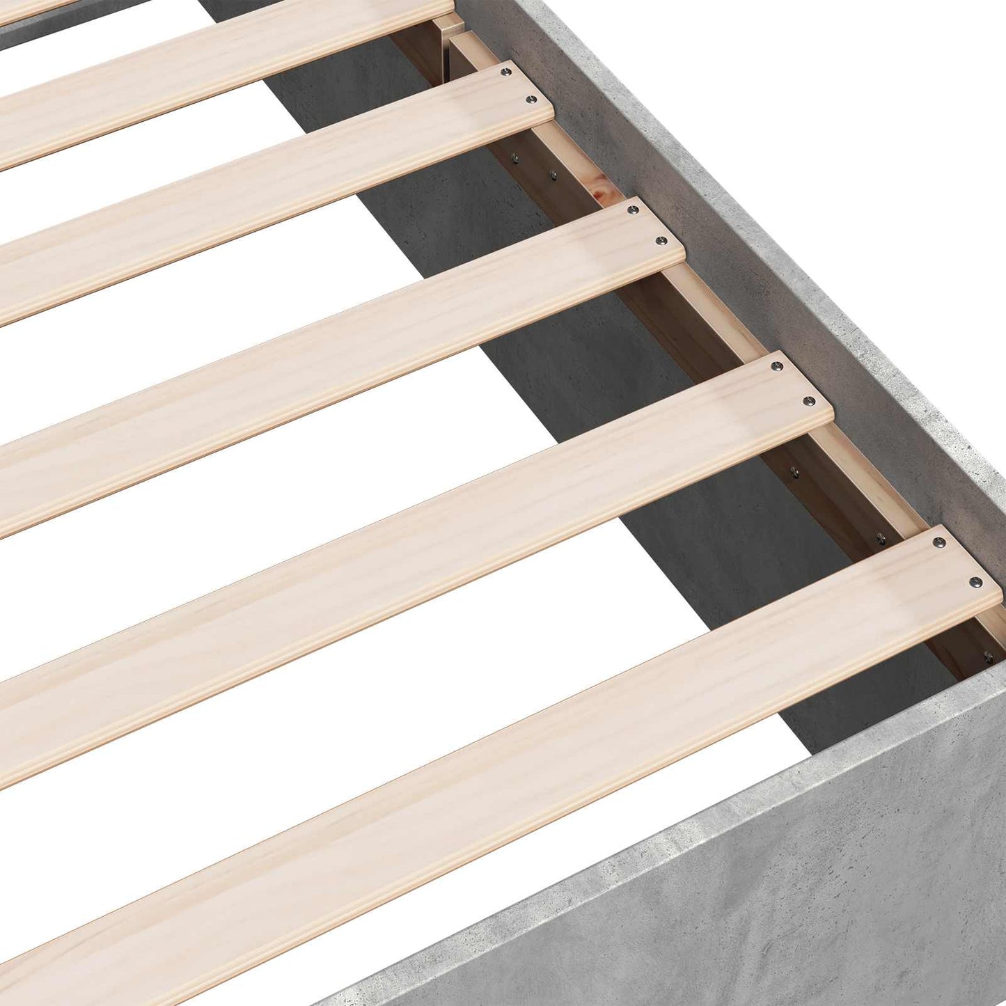 Vloerbedframe Betongrijs 80 x 200 cm Bewerkt hout